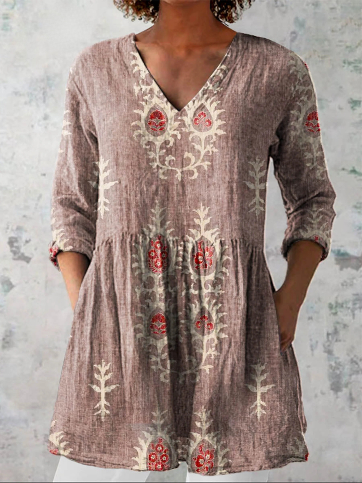Joan | Long V-Neck Blouse