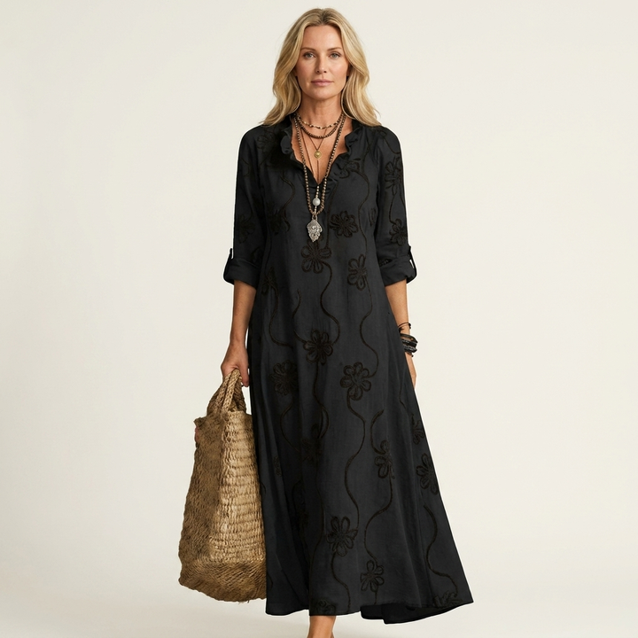 Mariam | Floral Embroidery Maxi Dress